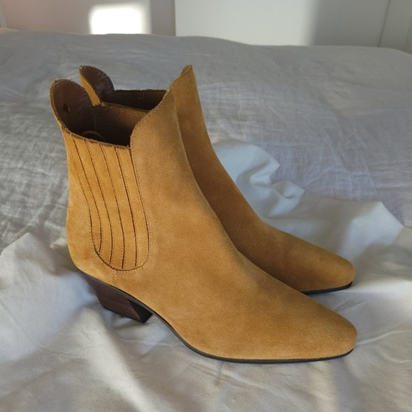 Zara Suede Cowboy-Style Ankle Boots EU 40 - Picture 10 of 13
